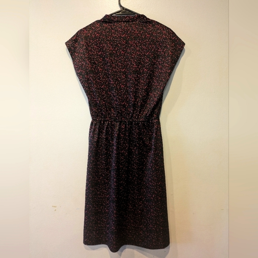 Vintage 80s Floral Midi Dress ILGWU Union Made USA Boho Cottagecore Size 8 - Picture 6 of 9